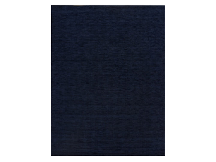 9'1" x 12'0" New Hand Loomed Blue Wool and Plant based Silk Rectangle Oriental Rug - MOA10290152