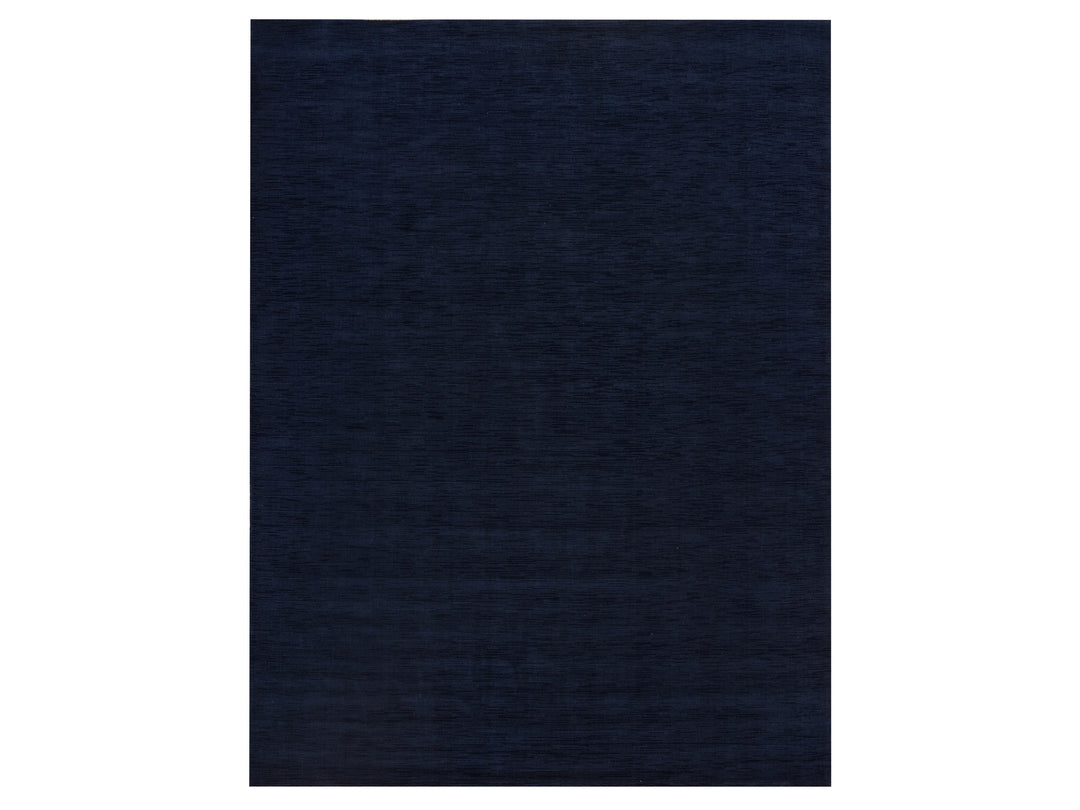 9'0" x 12'0" New Hand Loomed Blue Wool and Plant based Silk Rectangle Oriental Rug - MOA10290153