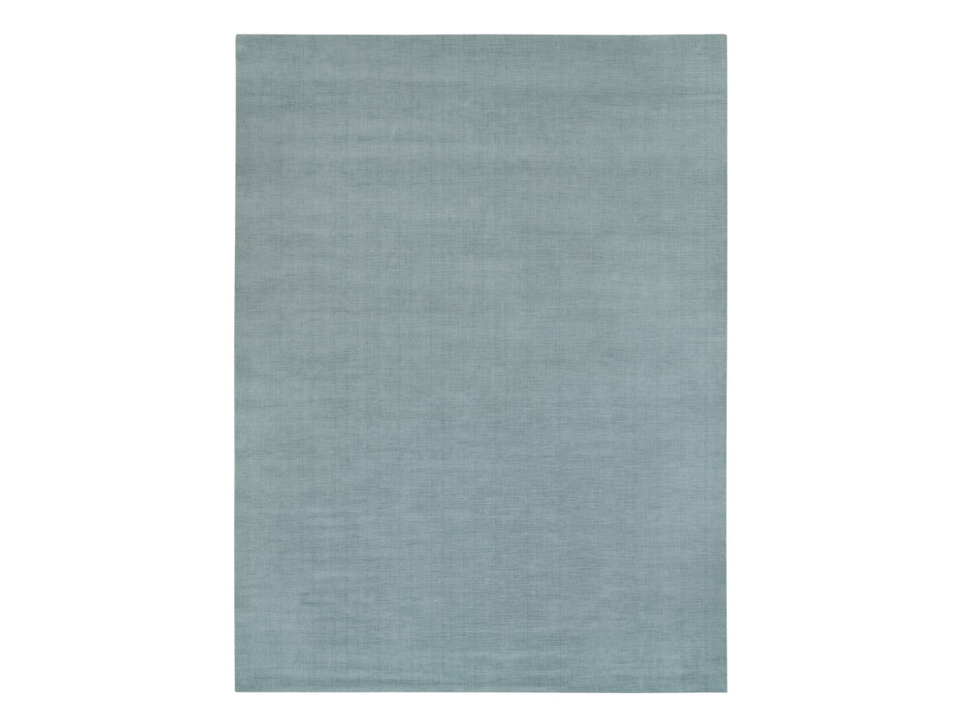 9'0" x 11'10" New Hand Loomed Grey Wool and Plant based Silk Rectangle Oriental Rug - MOA10290154