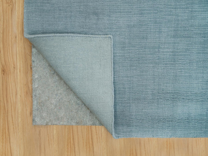 9'0" x 11'10" New Hand Loomed Grey Wool and Plant based Silk Rectangle Oriental Rug - MOA10290154