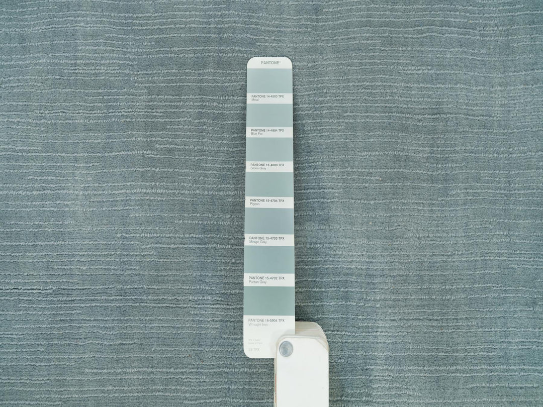 9'0" x 11'10" New Hand Loomed Grey Wool and Plant based Silk Rectangle Oriental Rug - MOA10290154