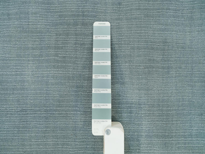 9'0" x 11'10" New Hand Loomed Grey Wool and Plant based Silk Rectangle Oriental Rug - MOA10290154