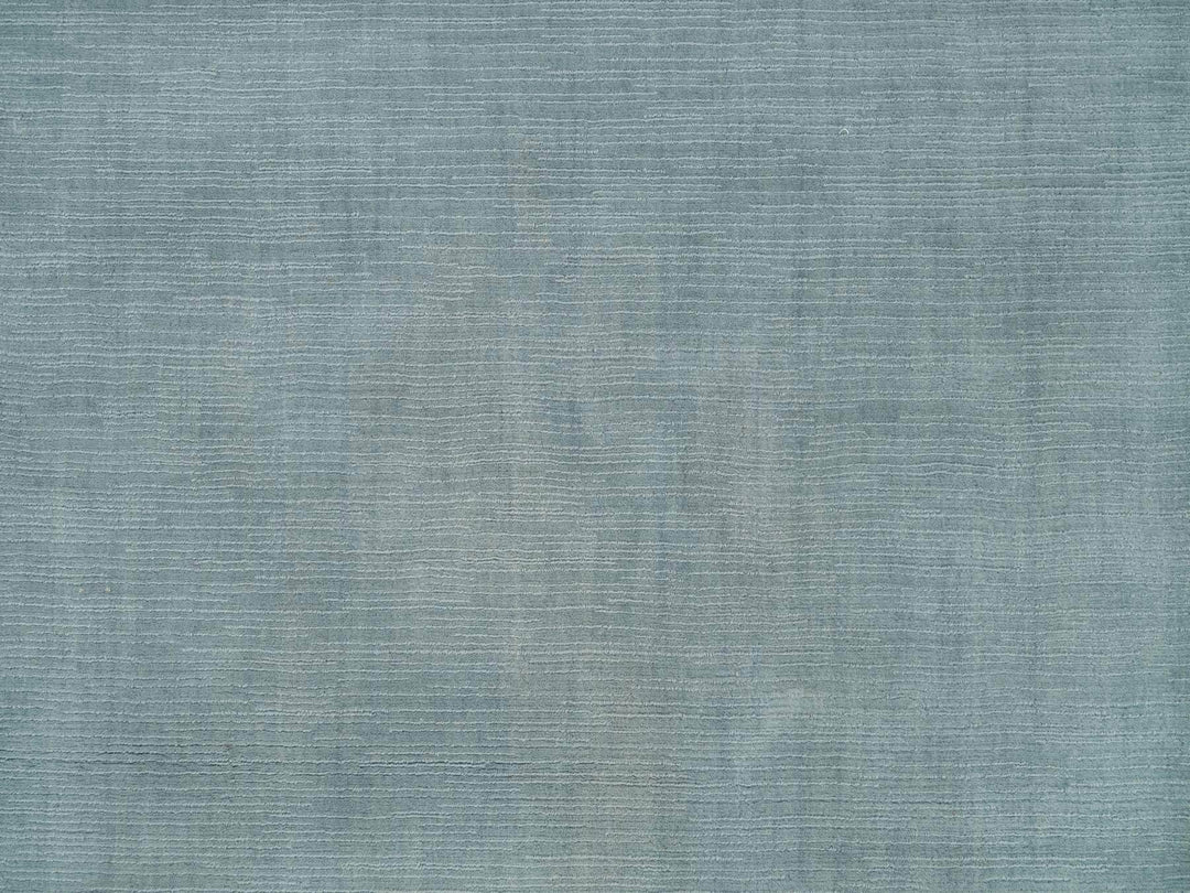 9'0" x 11'10" New Hand Loomed Grey Wool and Plant based Silk Rectangle Oriental Rug - MOA10290154