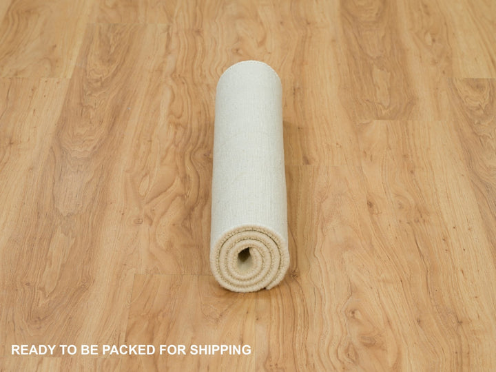 2'0" x 3'0" New Hand Loomed Ivory Wool and Plant based Silk Rectangle Oriental Rug - MOA10290174