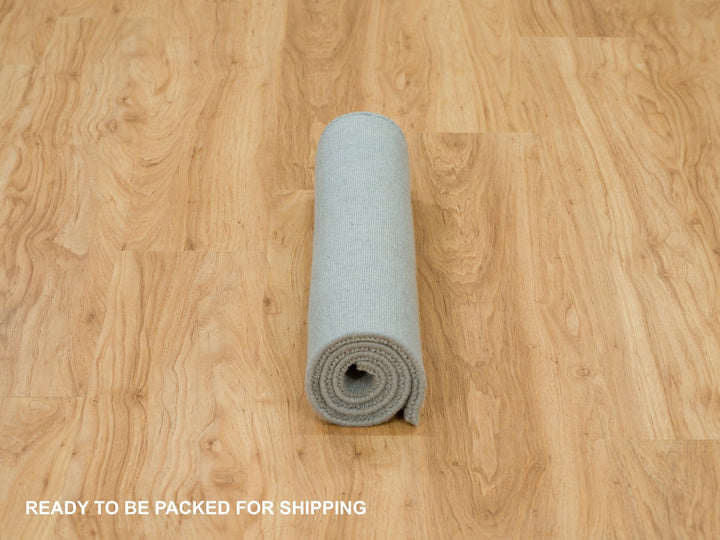 2'0" x 3'1" New Hand Loomed Grey Wool and Plant based Silk Rectangle Oriental Rug - MOA10290175