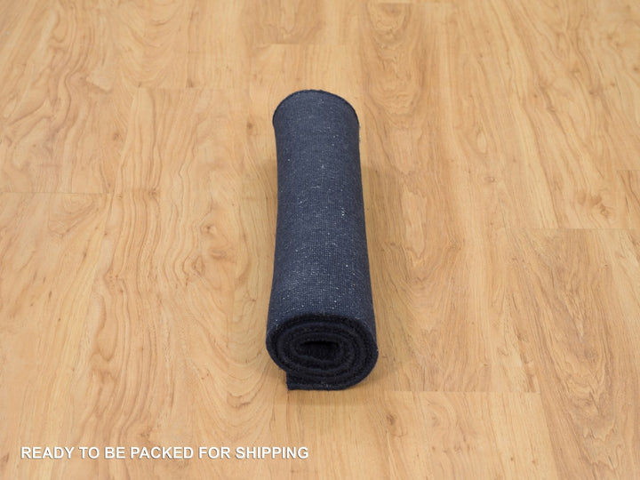 2'0" x 3'1" New Hand Loomed Blue Wool and Plant based Silk Rectangle Oriental Rug - MOA10290176