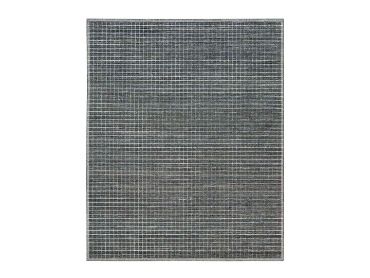 8'0" x 9'10" New Hand Loomed Grey Wool Rectangle Oriental Rug - MOA10290187