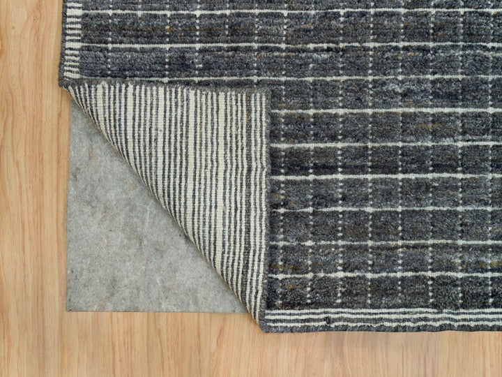 8'0" x 9'10" New Hand Loomed Grey Wool Rectangle Oriental Rug - MOA10290187