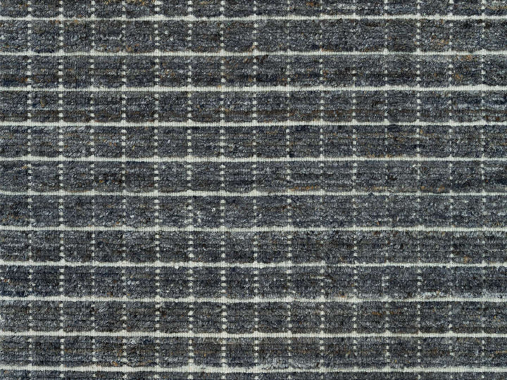 8'0" x 9'10" New Hand Loomed Grey Wool Rectangle Oriental Rug - MOA10290187