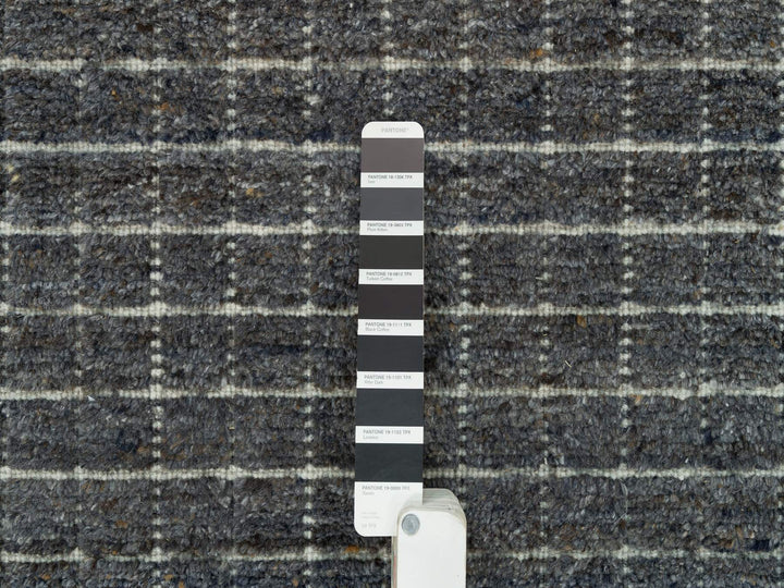 12'0" x 14'9" New Hand Loomed Grey Wool Rectangle Oriental Rug - MOA10290188