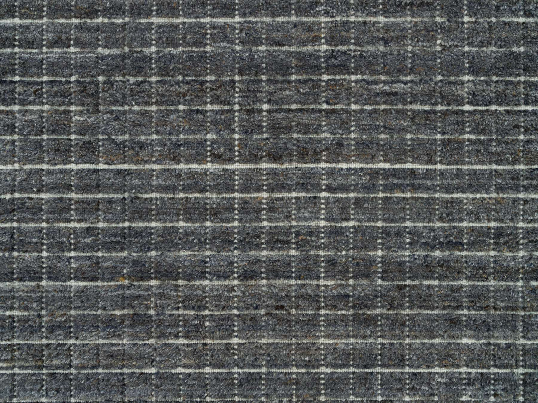 12'0" x 14'9" New Hand Loomed Grey Wool Rectangle Oriental Rug - MOA10290188