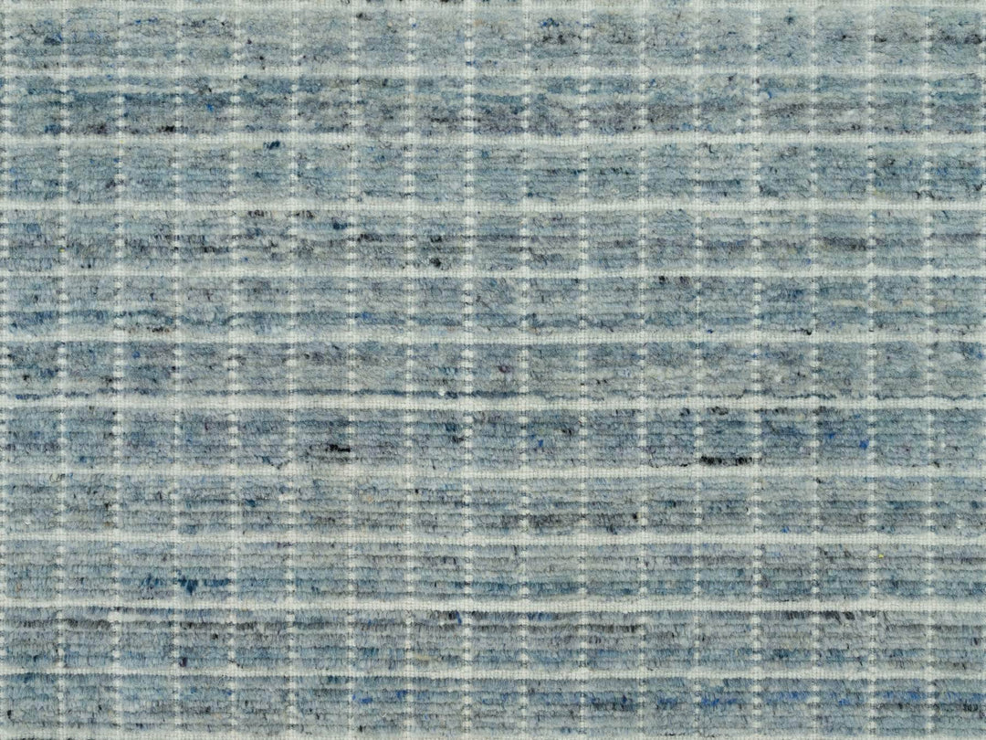 9'1" x 11'10" New Hand Loomed Blue Wool Rectangle Oriental Rug - MOA10290192