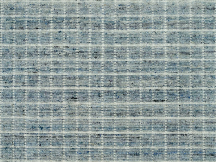 9'1" x 11'10" New Hand Loomed Blue Wool Rectangle Oriental Rug - MOA10290192