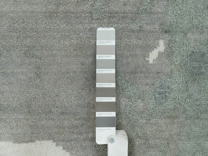 11'11" x 18'1" New Hand Knotted Blue Wool & Silk Rectangle Oriental Rug - MOA10290217