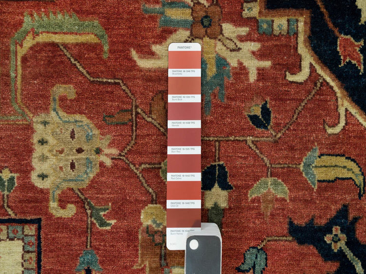 9'11" x 14'0" New Hand Knotted Red Wool Rectangle Oriental Rug - MOA10290268