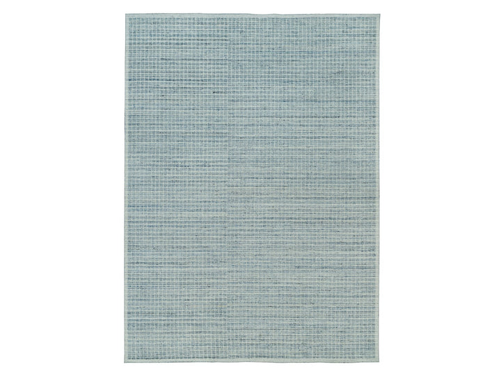 9'11" x 13'9" New Hand Loomed Blue Wool Rectangle Oriental Rug - MOA10290335