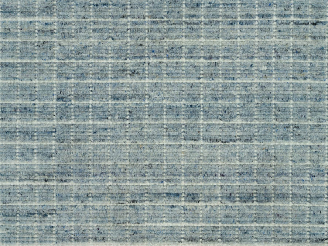 9'11" x 13'9" New Hand Loomed Blue Wool Rectangle Oriental Rug - MOA10290335