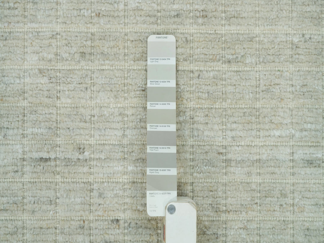 10'0" x 13'9" New Hand Loomed Ivory Wool Rectangle Oriental Rug - MOA10290341