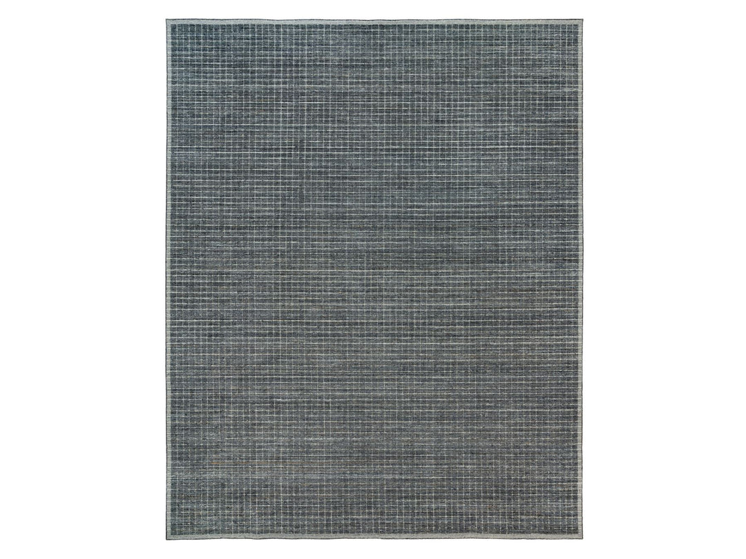 11'11" x 14'9" New Hand Loomed Grey Wool Rectangle Oriental Rug - MOA10290345