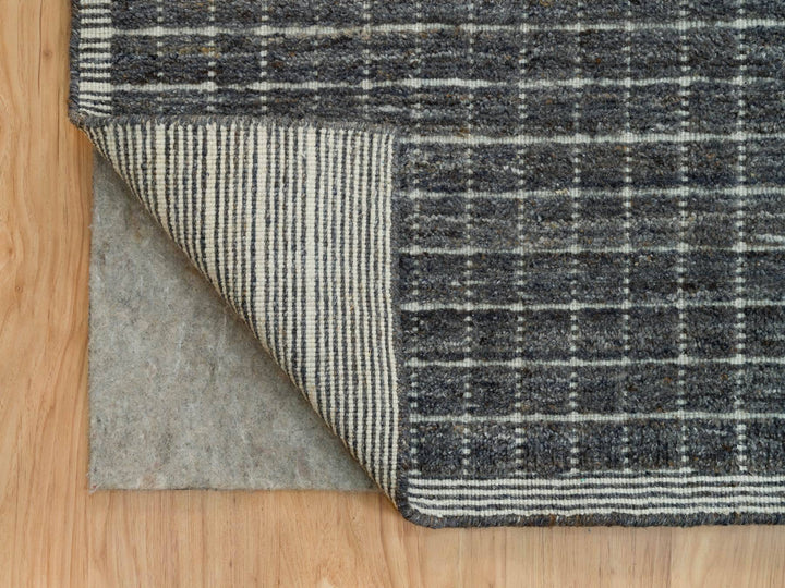 11'11" x 14'9" New Hand Loomed Grey Wool Rectangle Oriental Rug - MOA10290345