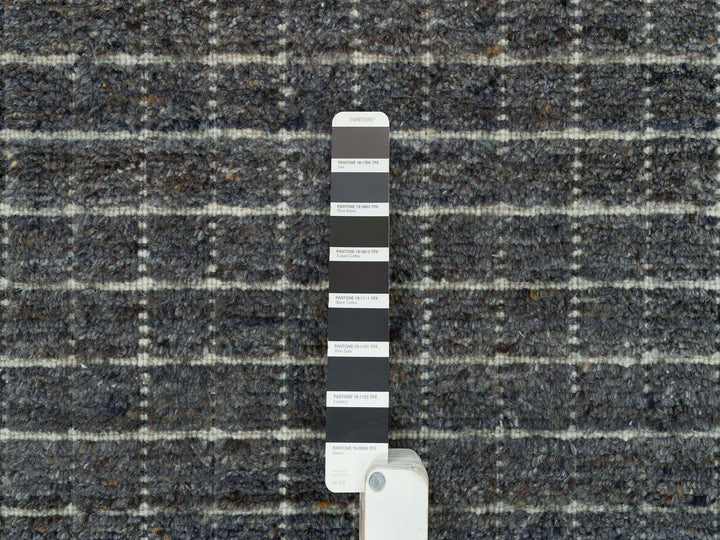 11'11" x 14'9" New Hand Loomed Grey Wool Rectangle Oriental Rug - MOA10290345