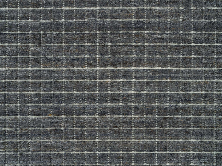 11'11" x 14'9" New Hand Loomed Grey Wool Rectangle Oriental Rug - MOA10290345