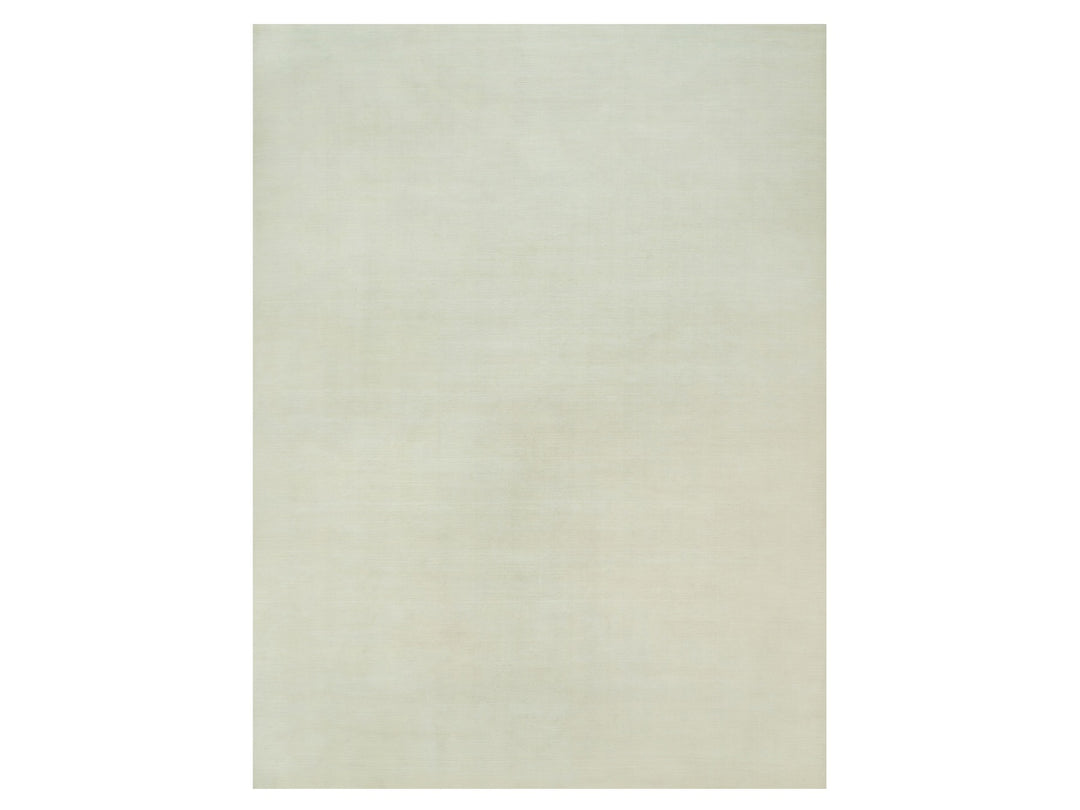 9'0" x 12'0" New Hand Loomed Ivory Wool Rectangle Oriental Rug - MOA10290380