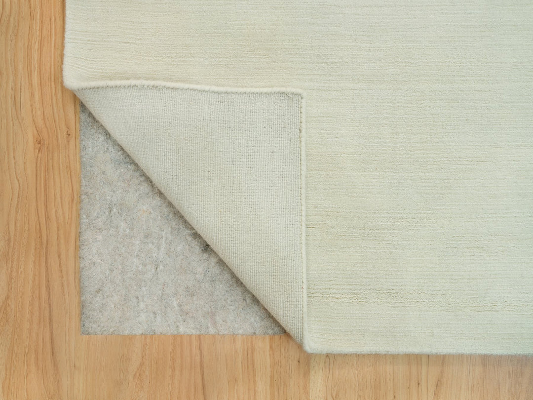 9'0" x 12'0" New Hand Loomed Ivory Wool Rectangle Oriental Rug - MOA10290380