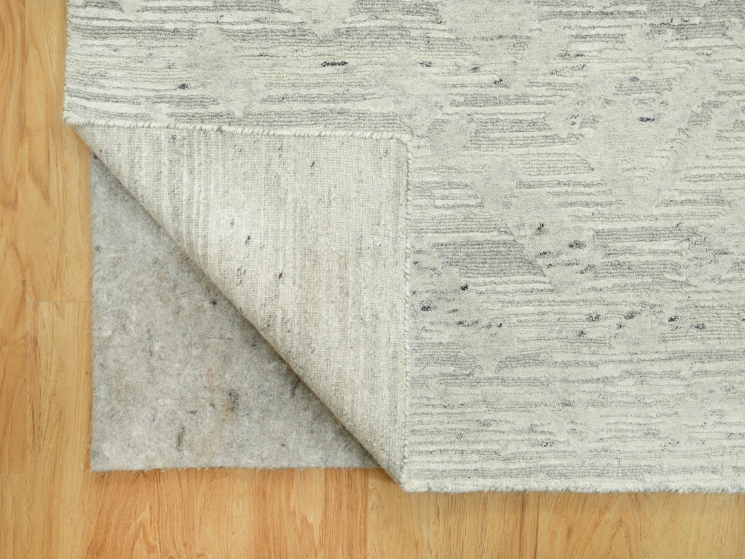 11'10" x 18'0" New Hand Knotted Ivory Wool Rectangle Oriental Rug - MOA10290414