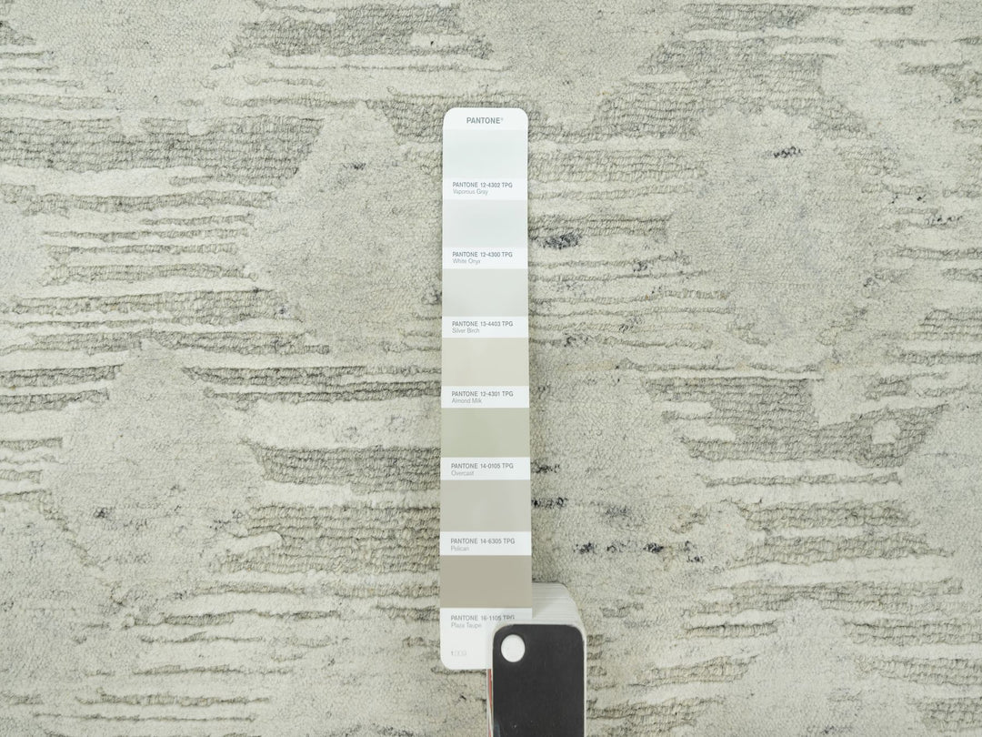 11'10" x 18'0" New Hand Knotted Ivory Wool Rectangle Oriental Rug - MOA10290414