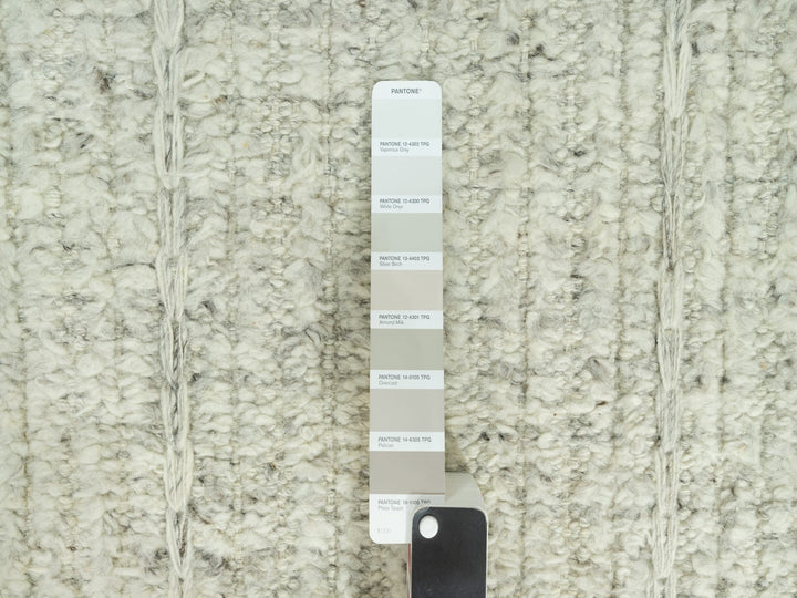 10'3" x 10'3" New Hand Woven Grey Wool Square Oriental Rug - MOA10290448