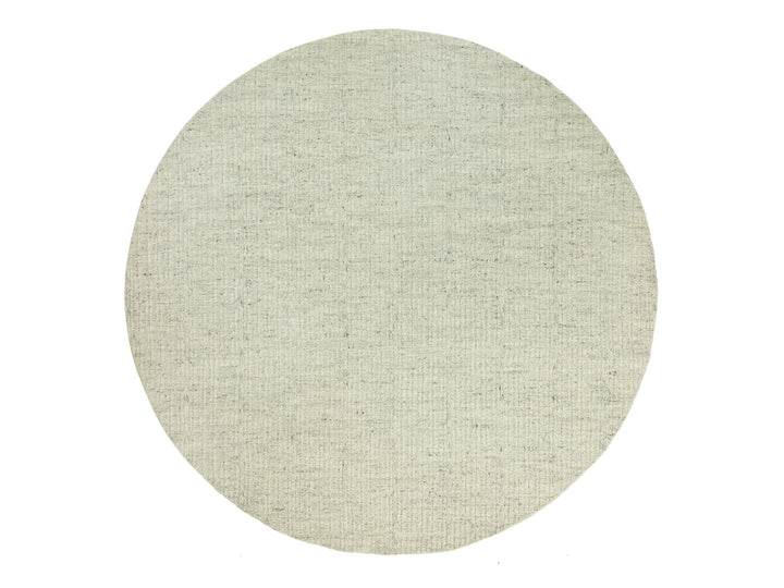 10'1" x 10'1" New Hand Woven Grey Wool Round Oriental Rug - MOA10290449