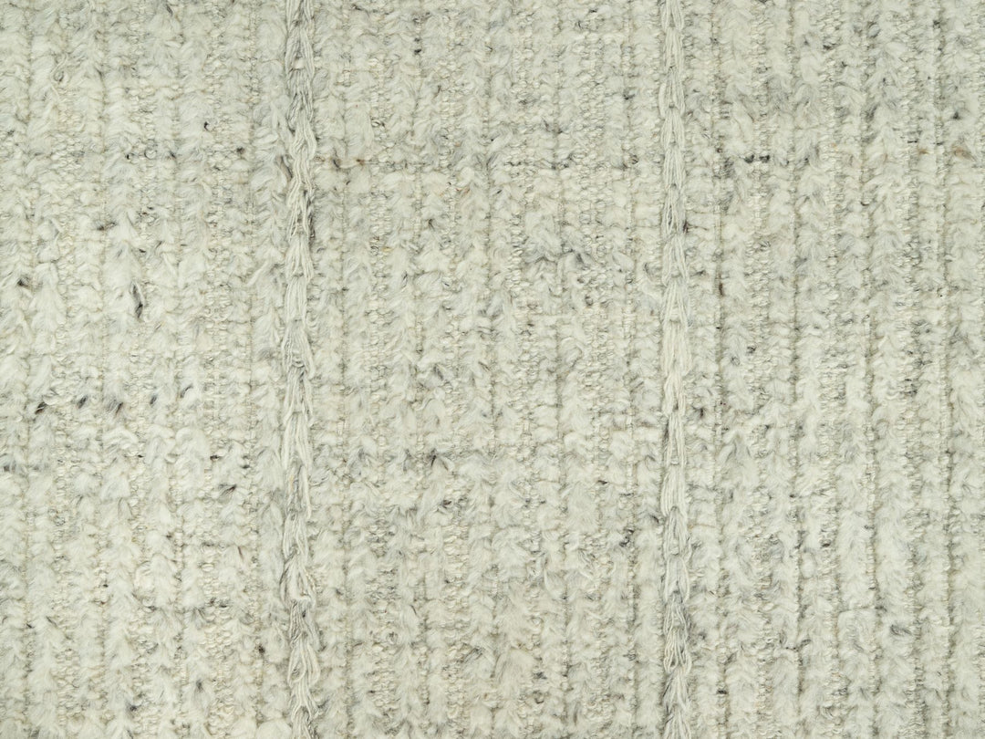 10'1" x 10'1" New Hand Woven Grey Wool Round Oriental Rug - MOA10290449