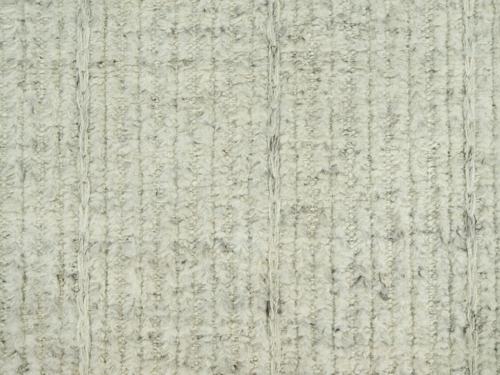 8'1" x 8'1" New Hand Woven Grey Wool Round Oriental Rug - MOA10290456