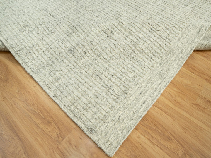 8'3" x 10'0" New Hand Woven Grey Wool Rectangle Oriental Rug - MOA10290466