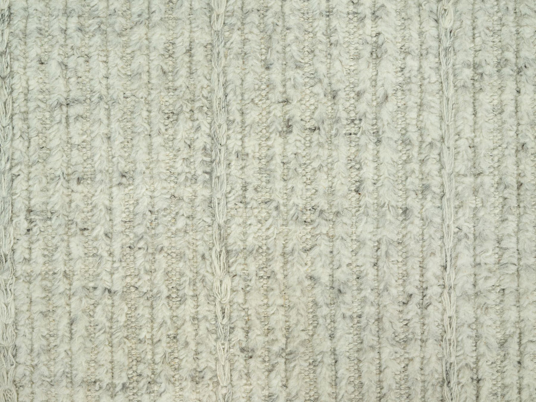 8'3" x 10'0" New Hand Woven Grey Wool Rectangle Oriental Rug - MOA10290466