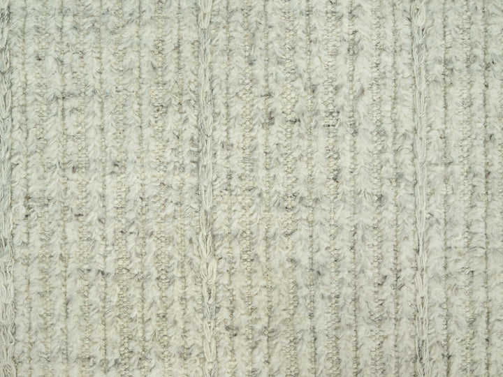 8'3" x 10'0" New Hand Woven Grey Wool Rectangle Oriental Rug - MOA10290466