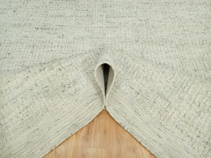 8'0" x 8'1" New Hand Woven Grey Wool Square Oriental Rug - MOA10290476