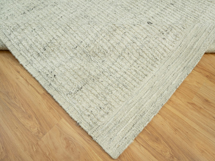 8'0" x 8'1" New Hand Woven Grey Wool Square Oriental Rug - MOA10290476