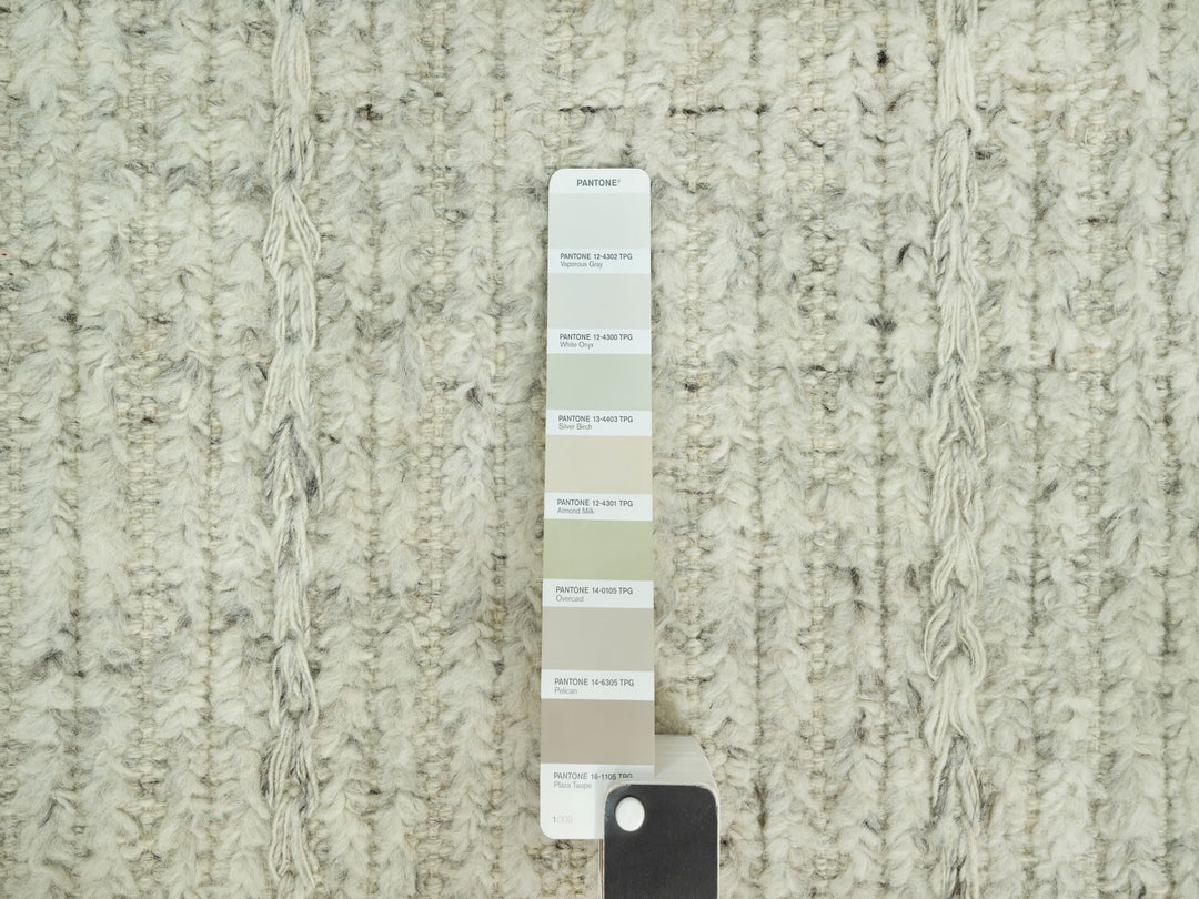 8'0" x 8'1" New Hand Woven Grey Wool Square Oriental Rug - MOA10290476