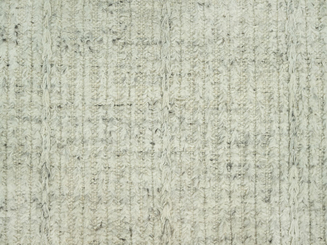 8'0" x 8'1" New Hand Woven Grey Wool Square Oriental Rug - MOA10290476