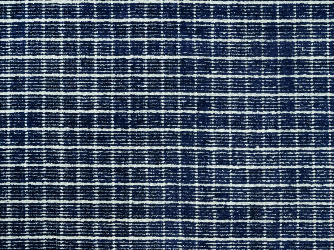 9'3" x 11'9" New Hand Loomed Blue Wool Rectangle Oriental Rug - MOA10290549