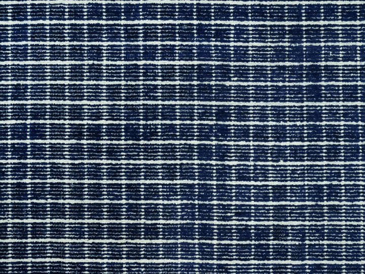 9'3" x 11'9" New Hand Loomed Blue Wool Rectangle Oriental Rug - MOA10290549