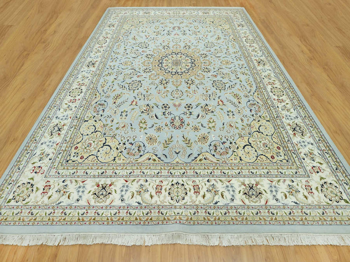 11'6" x 15'6" New Hand Knotted Blue Wool Rectangle Oriental Rug - MOA10290608