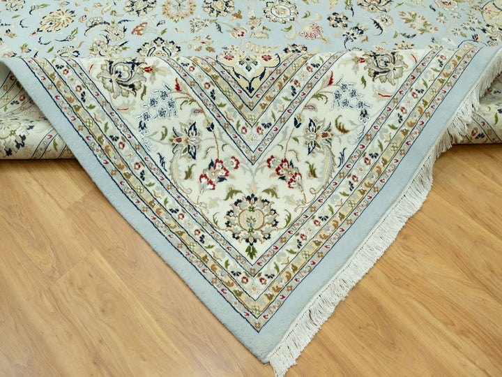 11'6" x 15'6" New Hand Knotted Blue Wool Rectangle Oriental Rug - MOA10290608