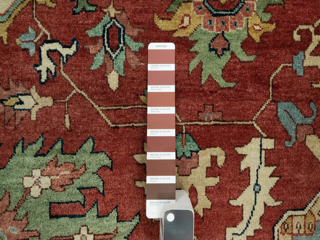 10'0" x 14'0" New Hand Knotted Red Wool Rectangle Oriental Rug - MOA10290636