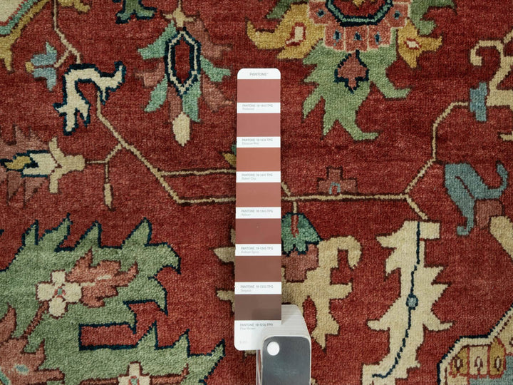 10'0" x 14'0" New Hand Knotted Red Wool Rectangle Oriental Rug - MOA10290636