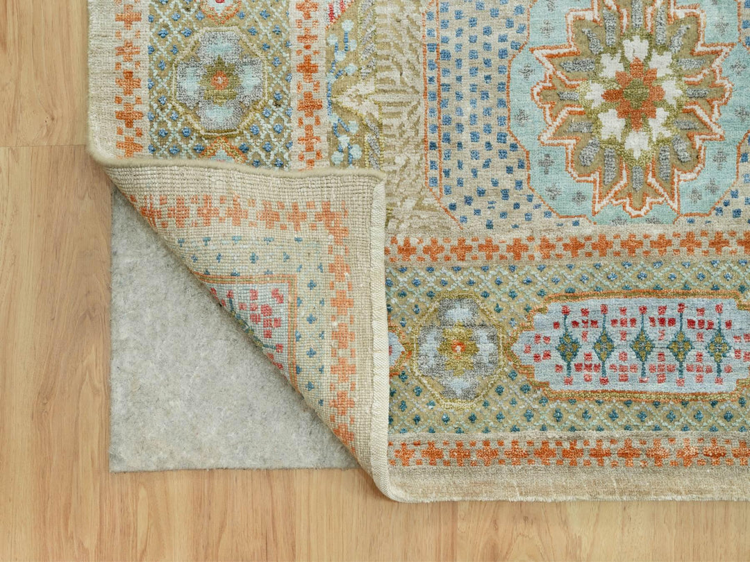 11'6" x 18'1" New Hand Knotted Brown Wool & Silk Rectangle Oriental Rug - MOA10290689