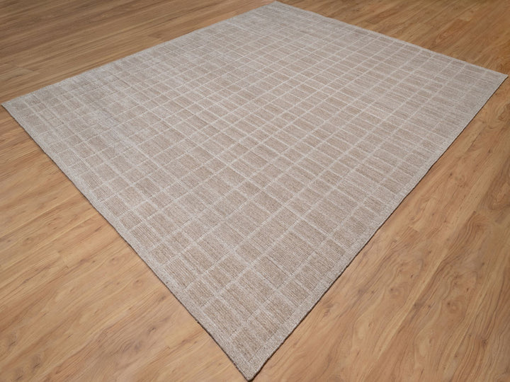 8'2" x 9'10" New Hand Loomed Brown Wool Rectangle Oriental Rug - MOA10290703