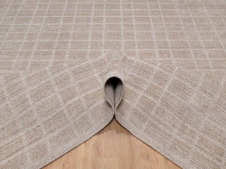 8'2" x 9'10" New Hand Loomed Brown Wool Rectangle Oriental Rug - MOA10290703